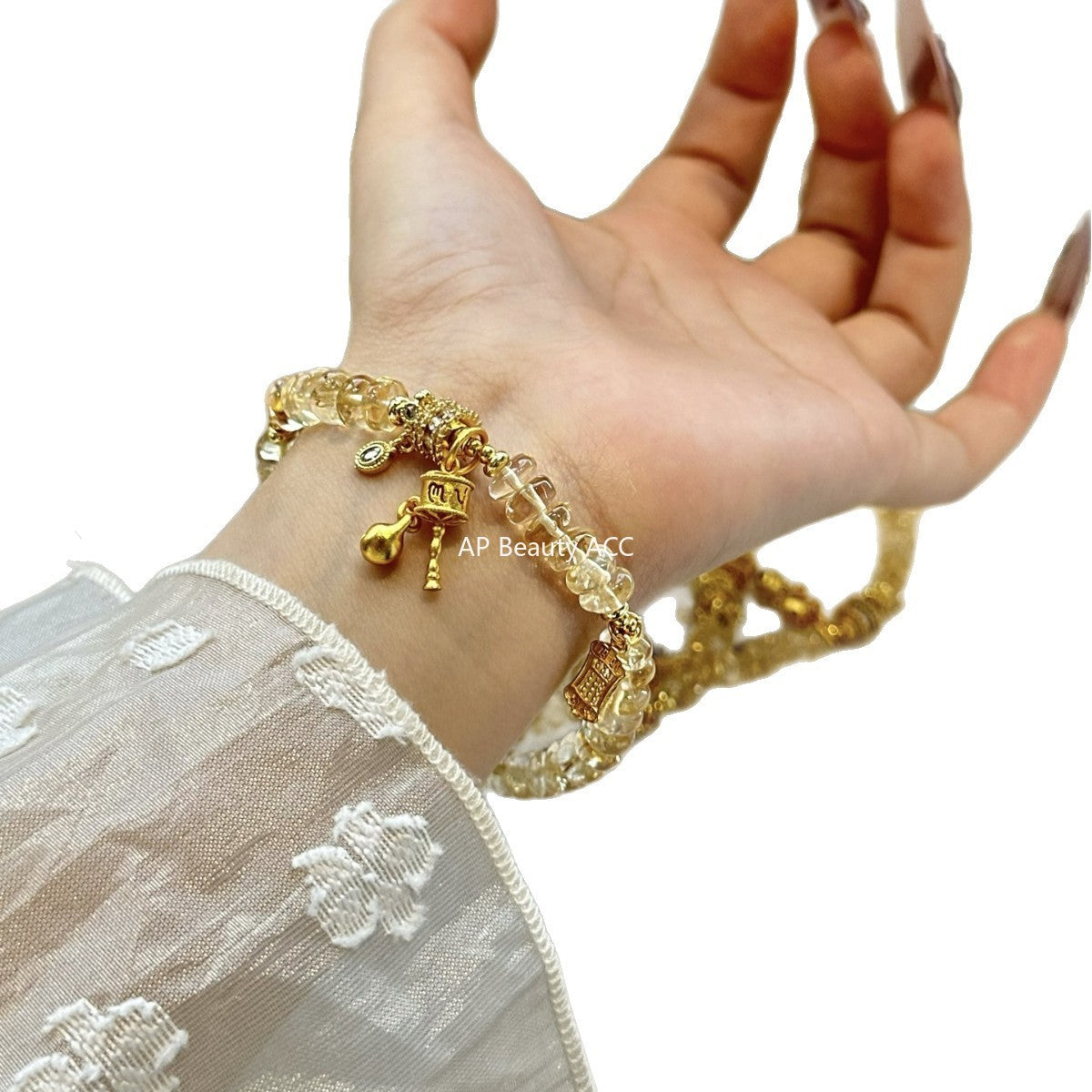 AS廠-天然黃水晶算盤時尚氣質簡約高級感招財轉運珠手鍊手串爆款「l2980」25.11-2