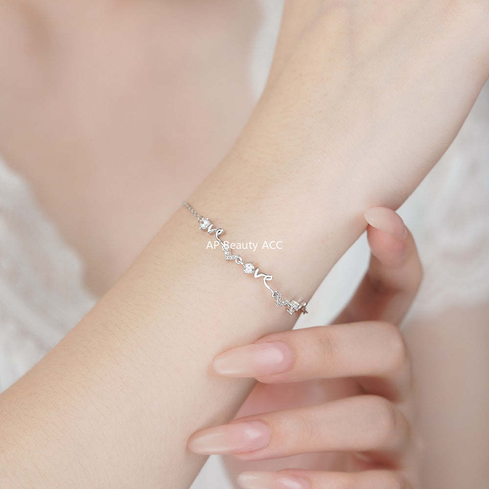 D廠-純銀S925時尚輕奢LOVE字母項鍊女ins風百搭小眾高級感手鍊批發「YC4137SL_1」25.12-3