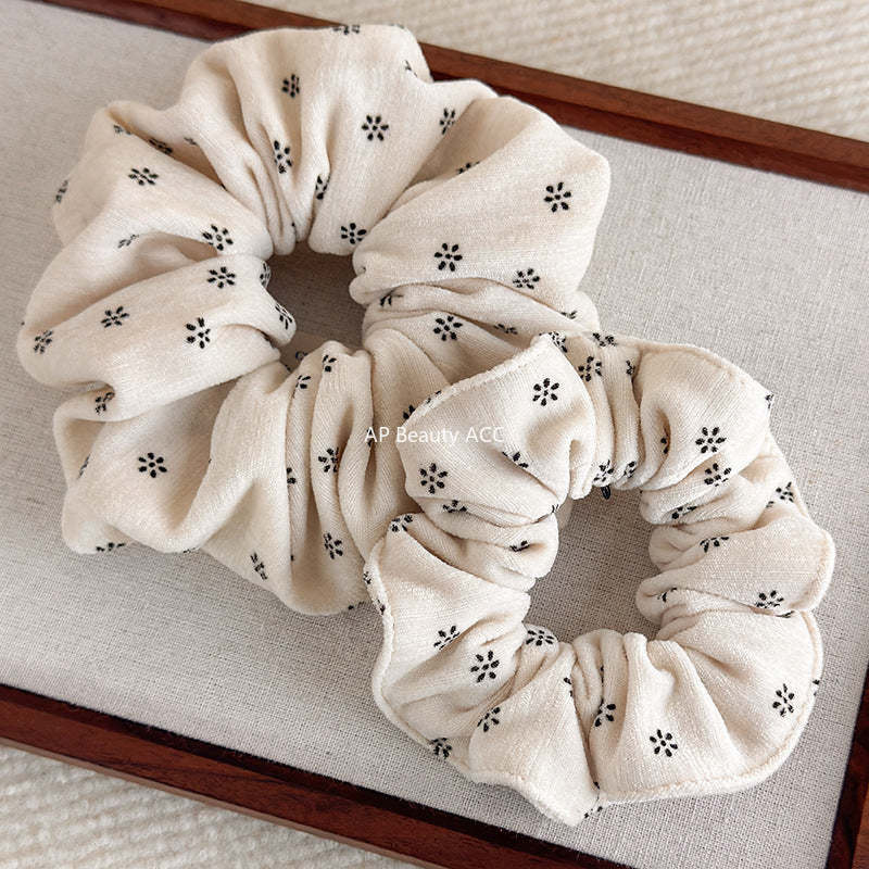 E廠-森系小碎花燈芯絨大腸髮圈高級感印花髮繩復古氣質馬尾皮筋頭繩女「27806」25.12-3