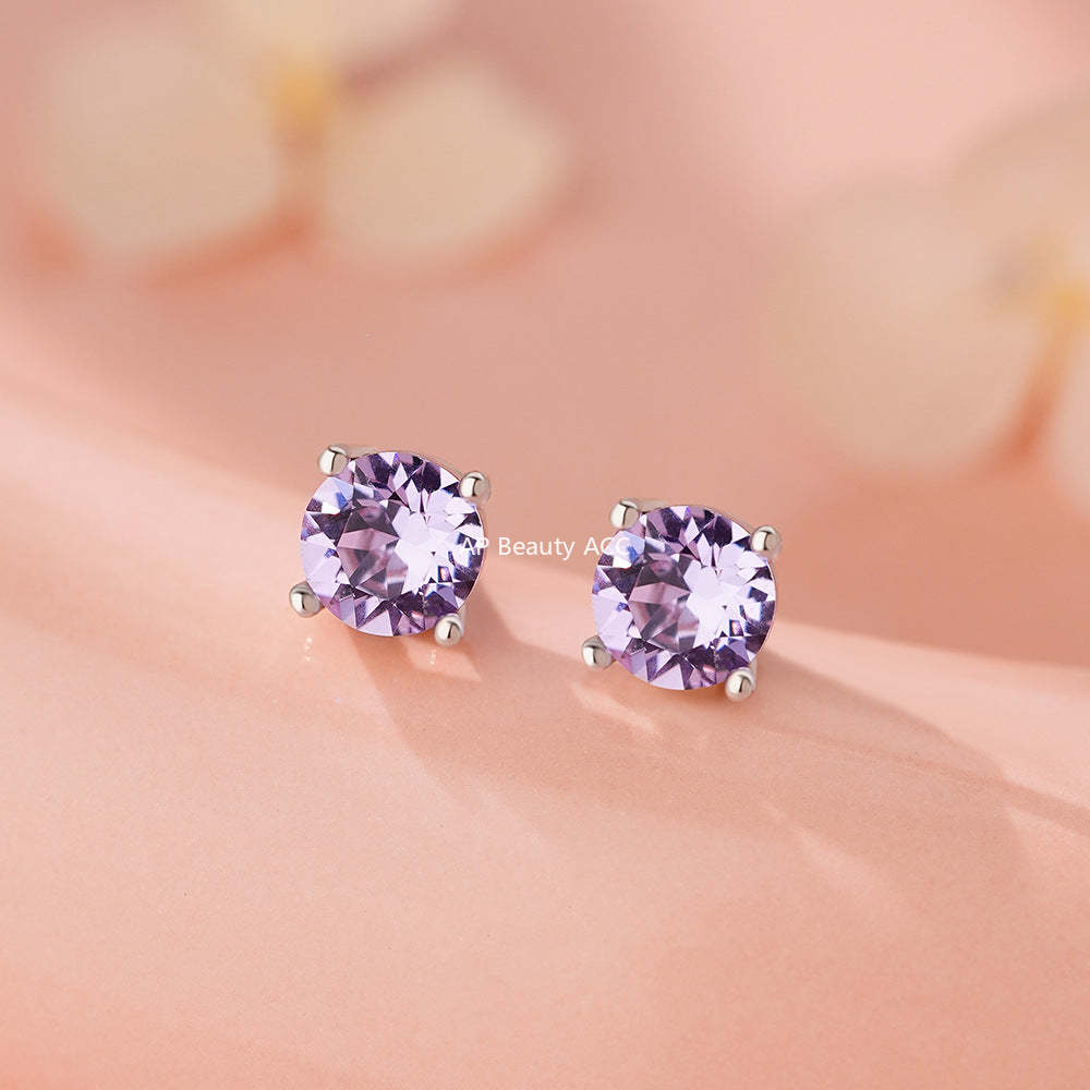 D廠-足銀S999小清新施華洛鋯石耳環女高級感多巴胺新款爆款耳飾「YC8779E_1」25.12-2