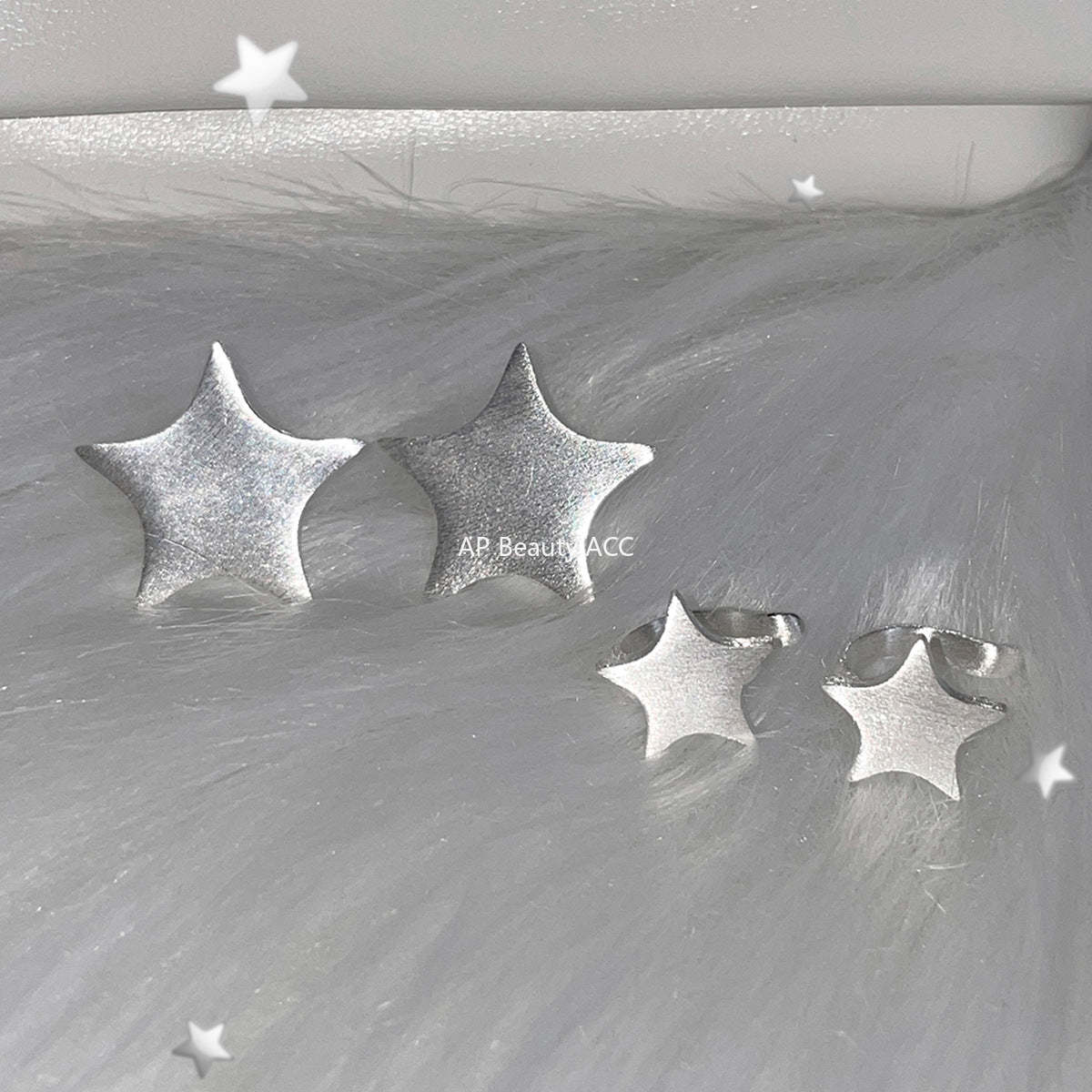 C廠-韓版拉絲五角星無耳洞耳夾女時尚簡約氣質耳骨夾輕C形高級感輕奢「EJ-49」25.12-1