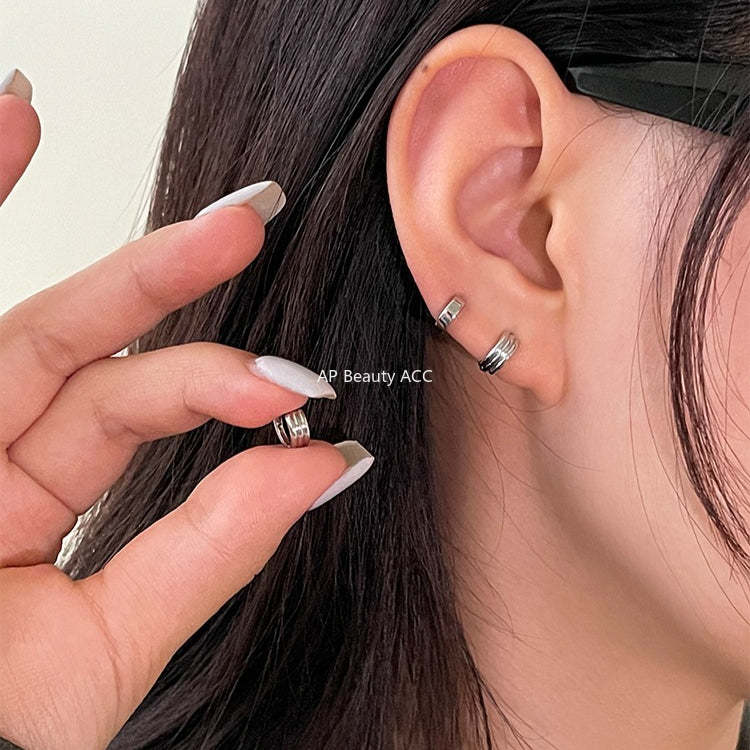 C廠-925銀針耳環線圈重疊耳釘女小眾設計感高級耳耳圈耳釘爆耳飾「EH-3132.SJ」25.12-2