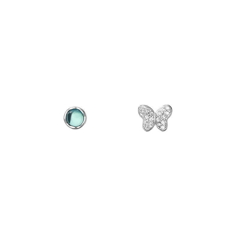 D廠-S999足銀蝴蝶不規則耳釘透藍立體質感韓風靈動溫柔輕奢小眾耳飾「YC4162E_1」25.11-3