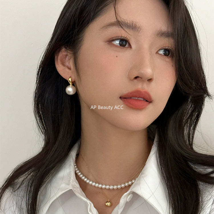 C廠-925銀針氣質名媛風珍珠耳環女輕奢百搭氣質耳環日常通勤百搭耳飾「EH-4360」25.11-4
