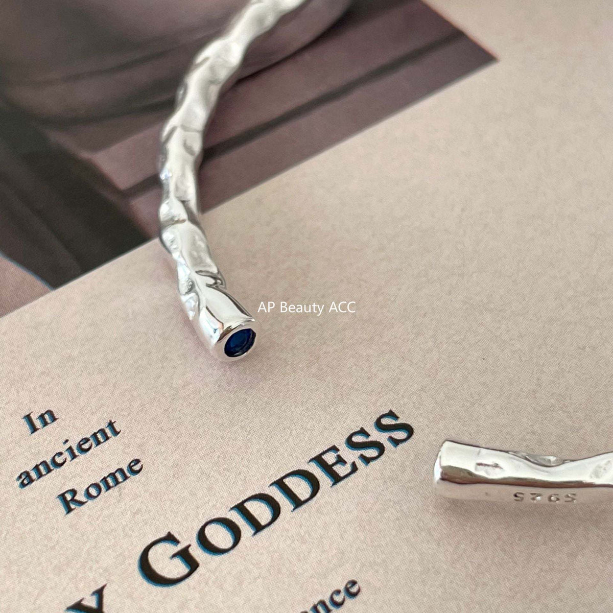 F廠-925純銀磨砂銀紋理手鐲手環ins小眾時尚氣質百搭冷淡風潮酷不規則「A255」25.12-1