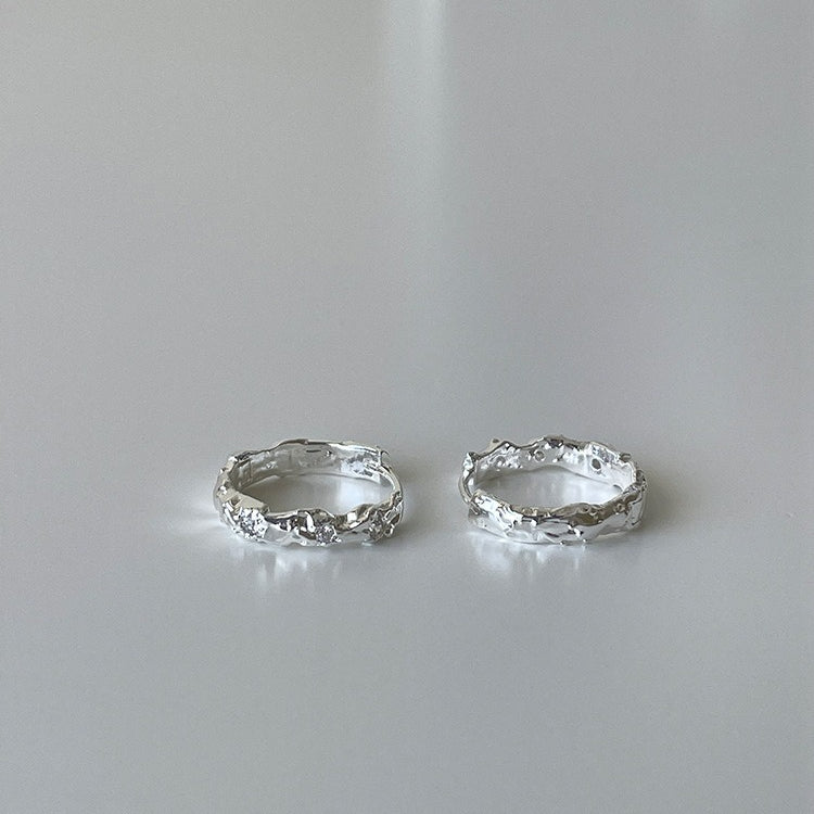 C廠-新款不規則錫紙紋銀針耳環女小眾簡約時髦素圈耳扣ins高級感耳環「EH-4315」25.12-2