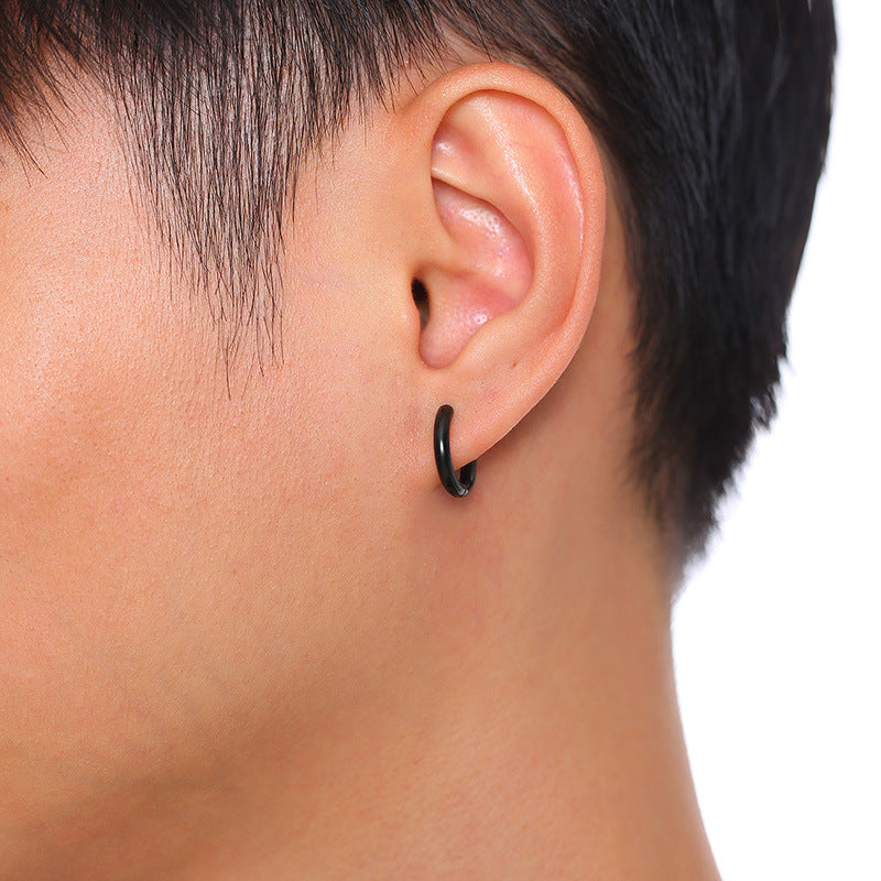 G廠-不鏽鋼耳環耳圈男飾品 2mm不鏽鋼圓管小耳圈鋼色女士韓版「EH-155」25.08-3
