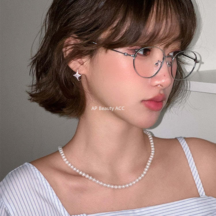 C廠-輕奢爆閃潮流鋯石四芒星耳環女精緻貴氣高級感銀針耳扣秋冬耳飾「EH-4285」25.11-4