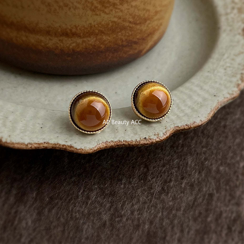 A廠-文藝復古時尚通勤圓形幾何簡約百搭新款銀針耳環氣質耳飾批發「6979」25.10-5