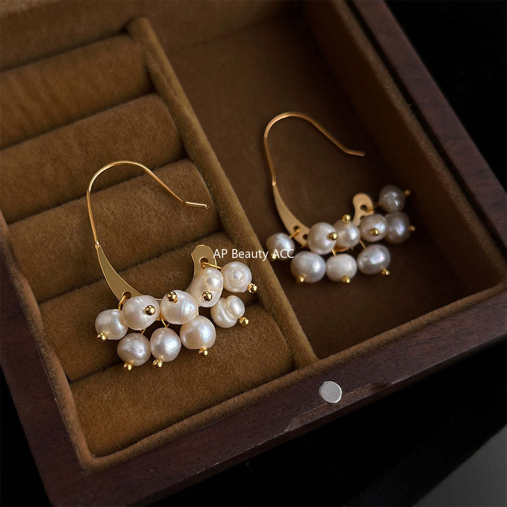 A廠-天然淡水珍珠時尚高級感輕奢風手工耳環景區飾品工廠耳飾貨源「7097」25.11-3