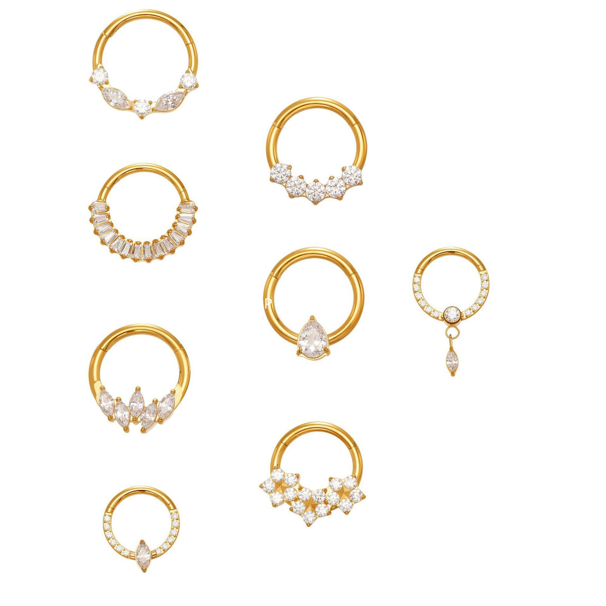 B廠-鈦合金鑲嵌5A鋯石鼻環歐美甜酷辣妹穿刺鼻環潮人時尚無縫環「T001」25.11-2