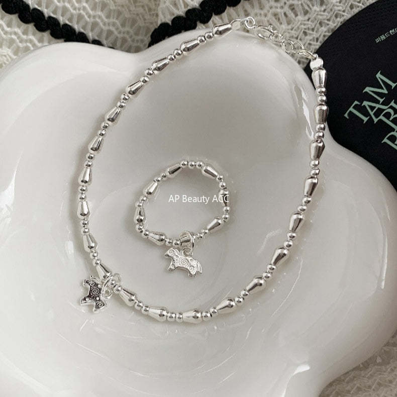 C廠-2026屬馬生肖馬年 花紋小馬S925純銀手鍊S925純銀戒指女士細手鍊「SZ-S092」25.12-3