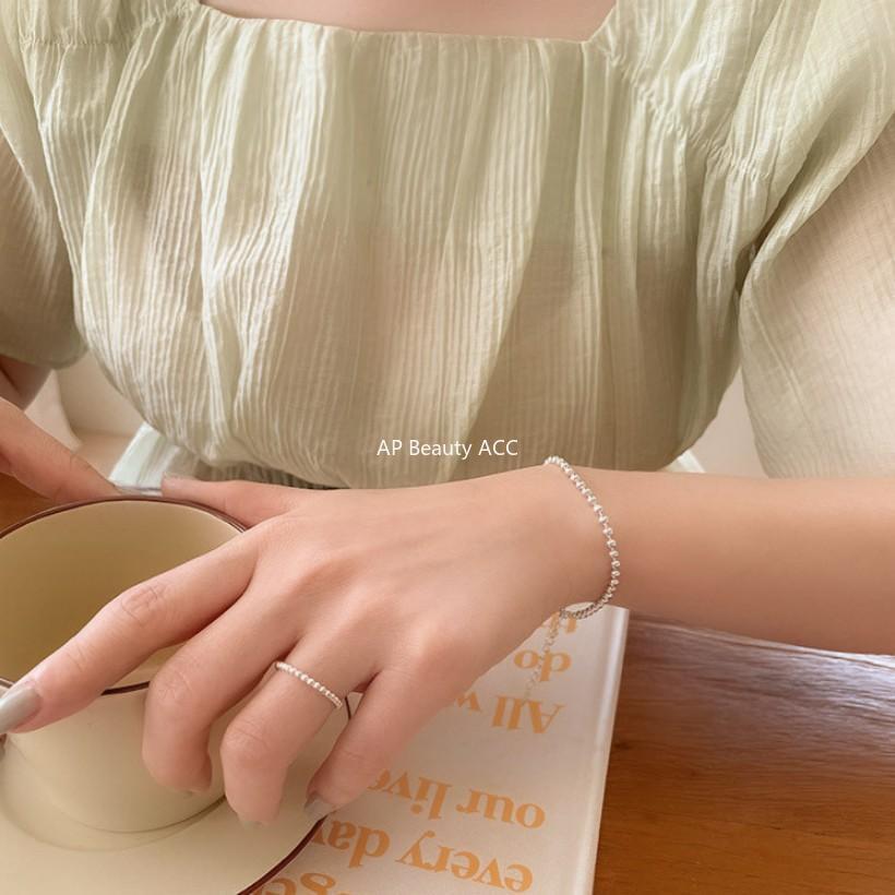 F廠-韓版韓國明星同款S925純銀2mm圓珠極簡珠珠手鍊「A325」25.11-2