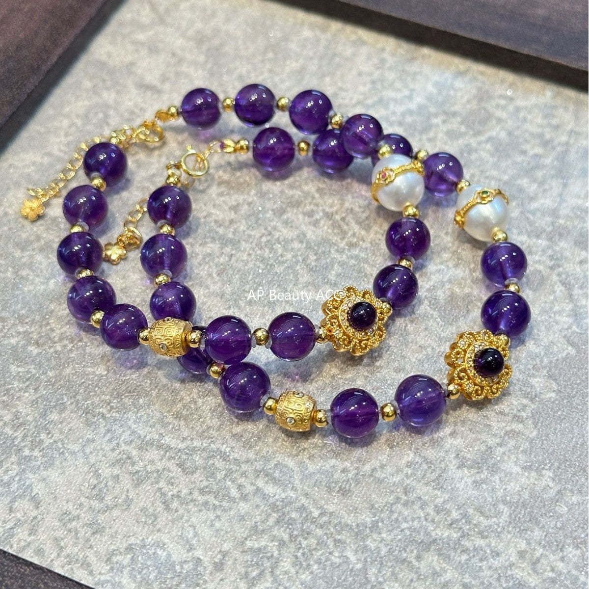 AS廠-天然紫水晶s925銀配件新中式設計款可調節手串手鍊閨蜜送禮「l2953」25.10-5