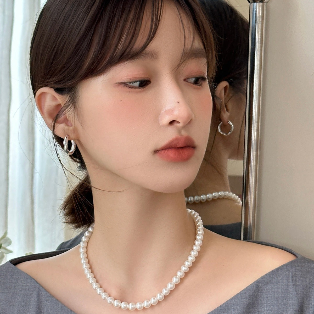 C廠-韓版小眾設計感不規則素圈耳夾女簡約時髦INS風無耳洞耳骨夾耳飾「EJ-25」25.10-1