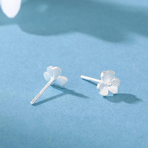 D廠-S999足銀森系三葉草耳環女小清新百搭學生養耳洞耳飾耳釘「YC9814E」24.03-2 - 安蘋飾品批發