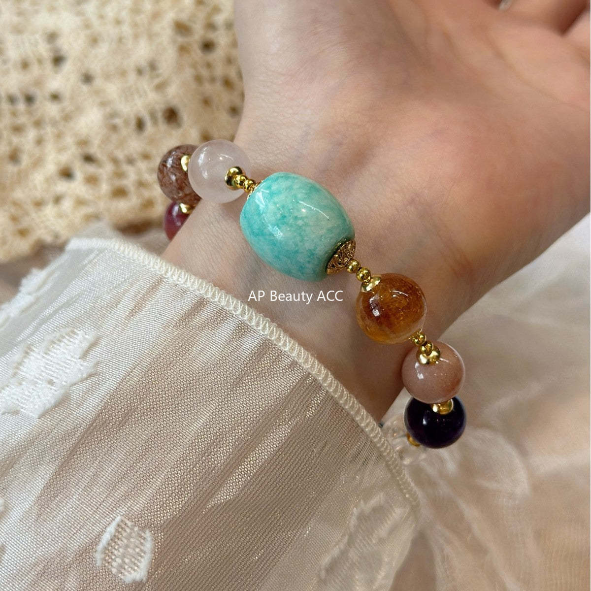 AS廠-天然水晶多寶手鍊女款多寶手串送人禮物新中式生日禮物送女友「l2933」25.10-5