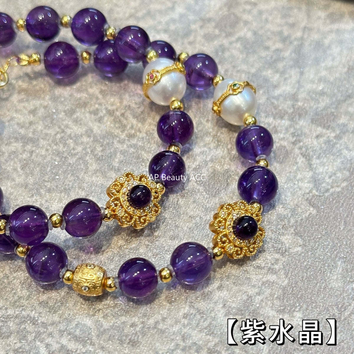 AS廠-天然紫水晶s925銀配件新中式設計款可調節手串手鍊閨蜜送禮「l2953」25.10-5
