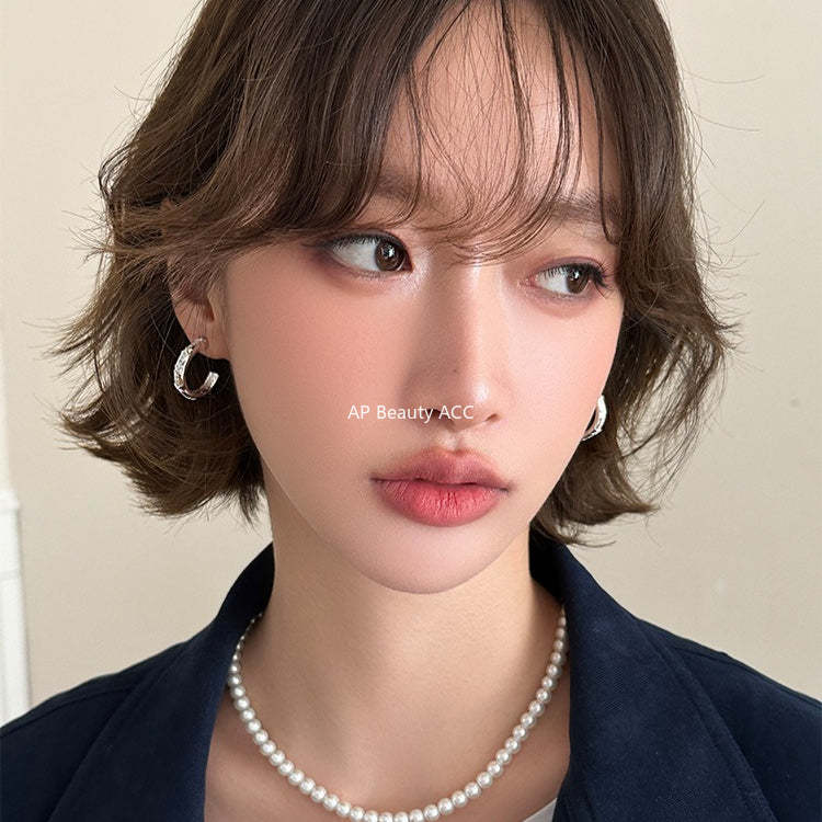 C廠-小眾輕奢高級感銀針耳圈女時尚度假風氣質耳環ins風獨特鋯石耳環「EH-4330」25.11-4