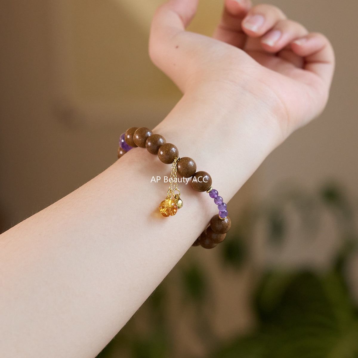 AS廠-天然中藥鵝梨帳中香合香珠手串新中式紫水晶花珀鈴蘭設計一件批發「Z101X503」25.10-3