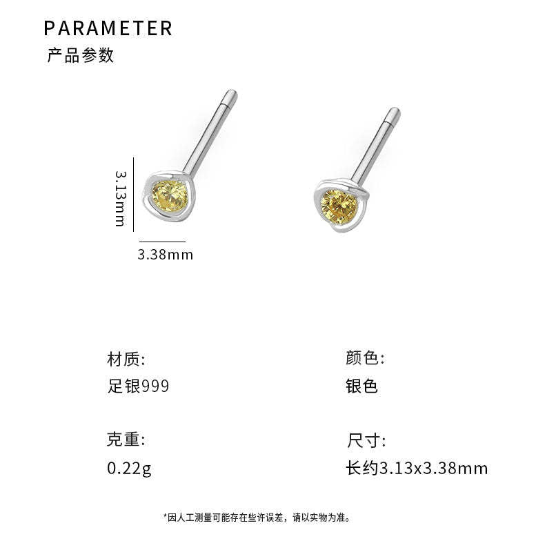 D廠-足銀S999線團耳釘簡約幾何多巴胺新款溫柔輕奢小眾個性耳飾批發「YC10043E」25.12-1
