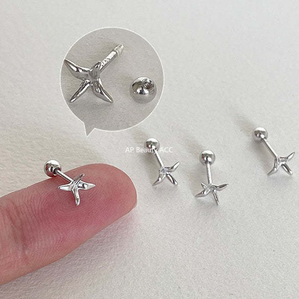 C廠-925純銀千紙鶴耳釘秋冬高級感小眾時尚耳環精緻百搭極簡日常耳飾「EH-4327」25.12-1