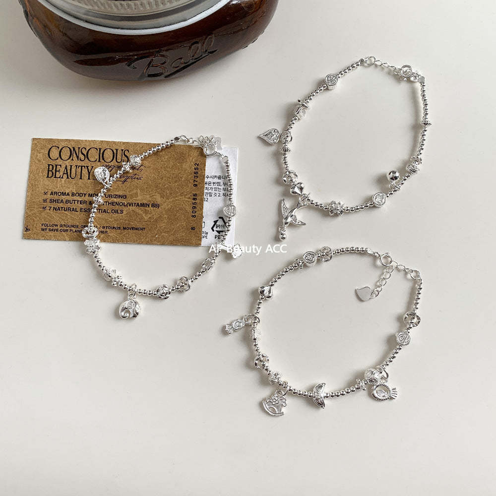 C廠-古風小燕子小馬小象糖果愛心如意圓球S925純銀手鍊盤纏小眾輕奢「1615-1616-1617」25.11-4