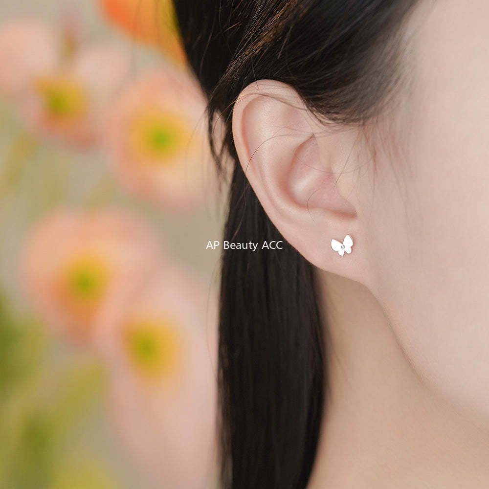 D廠-足銀S999可愛蝴蝶螺絲耳環你甜美風小清新氣質小巧精緻耳飾「YC6506E_1」25.11-4
