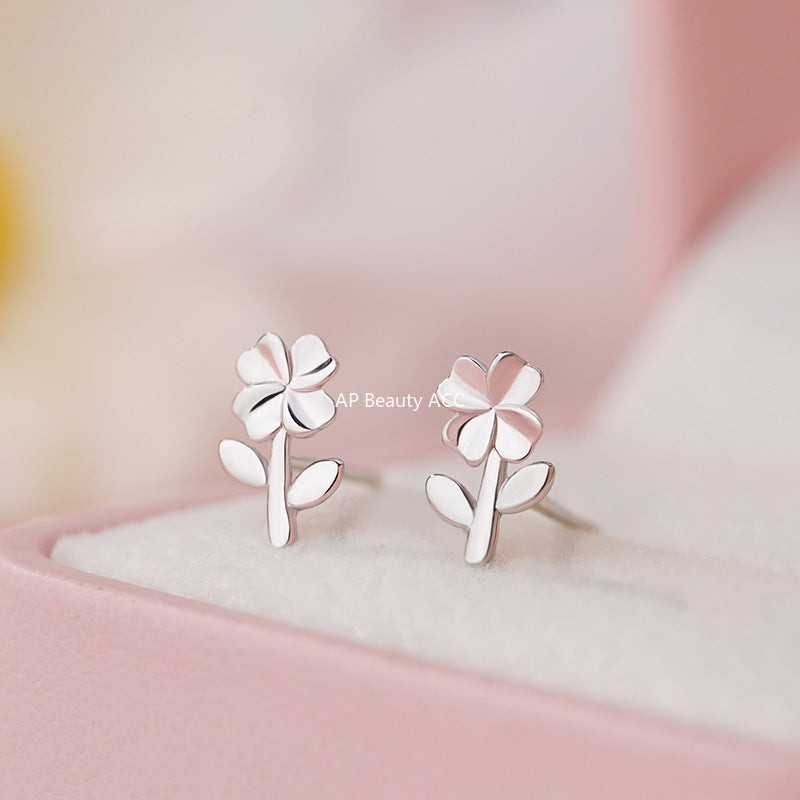 D廠-足銀S999淡雅甜美花朵耳環女小眾設計感新款秋冬款田園風耳環「YC5346E_1」25.11-1
