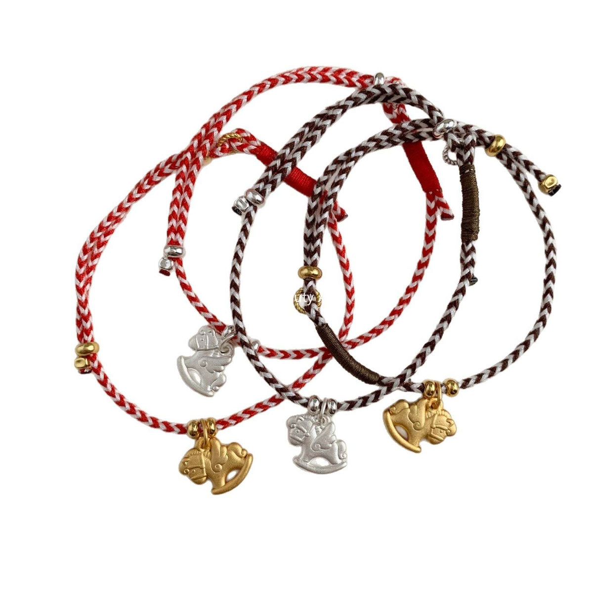 C廠-搖搖馬木馬2026屬馬生肖馬年S925純銀手工紅色（可調節）編繩手鍊「1630」25.12-3