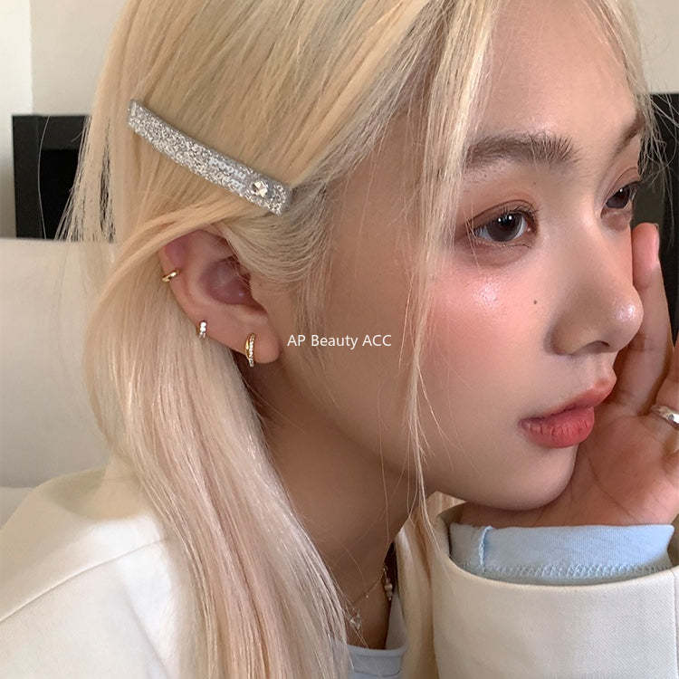 C廠-韓版ins莫比烏斯銀針耳環女小眾設計感高級鋯石耳圈簡約秋冬耳飾「EH-4132」25.10-5