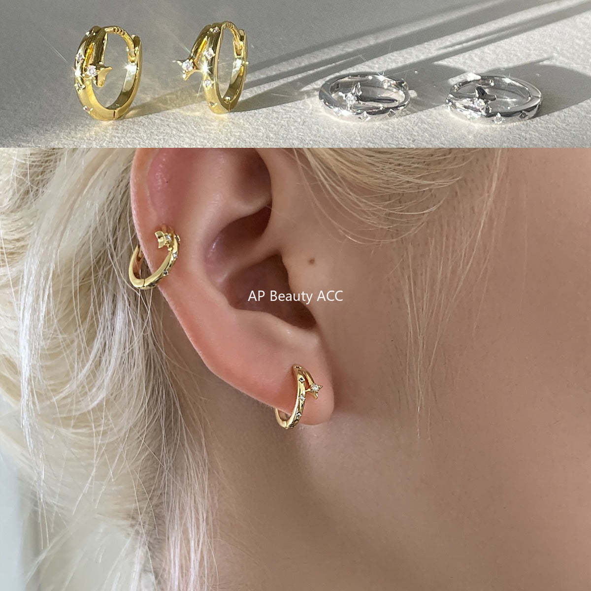 C廠-小眾輕奢四芒星耳環女設計感時尚氣質銀針耳環簡約百搭高級感耳飾「EH-4336」25.11-4