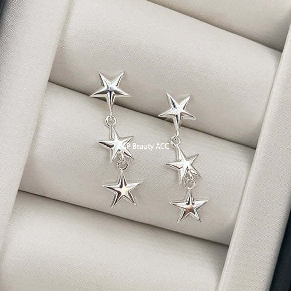 C廠-日韓極簡冷淡風星星流蘇耳釘女潮流復古高級感銀針耳環輕奢耳飾「EH-4335」25.11-4