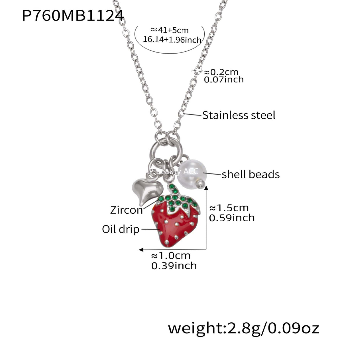 B廠-不鏽鋼DIY多配件鑲嵌鋯石海馬吊墜鎖骨項鍊鍍18k真金歐美時尚飾品「P755」25.11-4