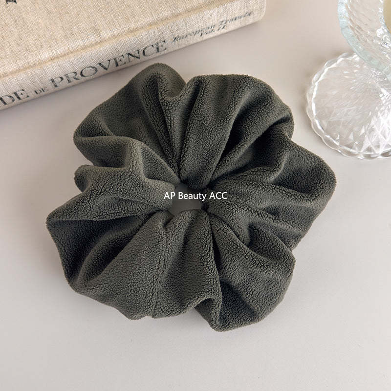 E廠-超大毛巾乾髮大腸圈髮飾不傷頭髮秋冬低馬尾丸子頭髮繩軟乎乎頭飾「26093」25.11-1