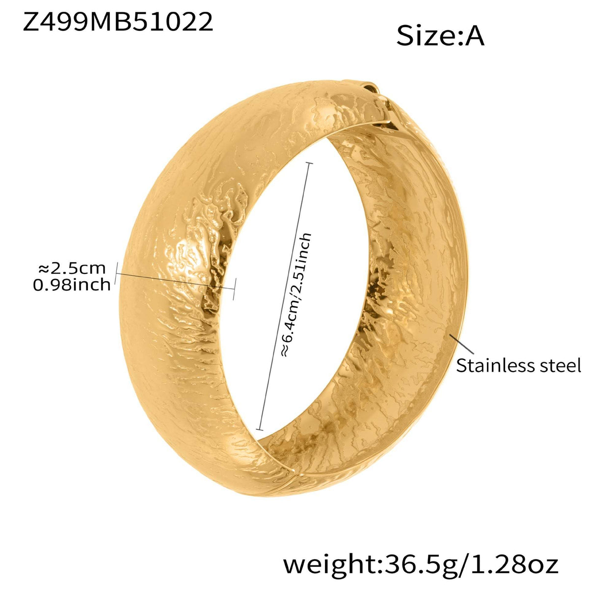 B廠-ins輕奢時尚百搭紋理側開口手鐲不鏽鋼材質鍍18k真金不掉色「Z499」25.10-5