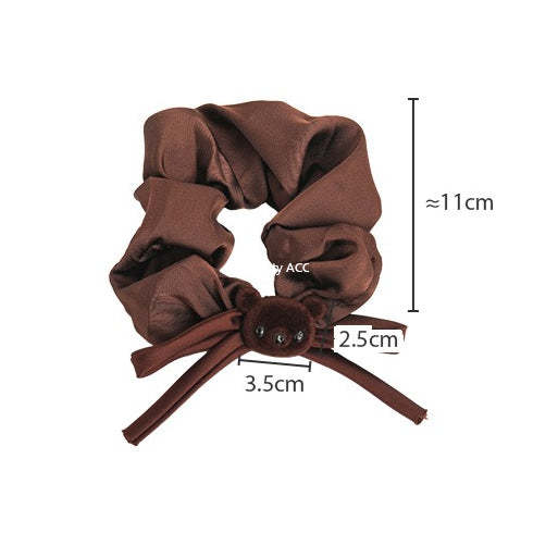 E廠-蝴蝶結小熊大腸髮圈女可愛扎頭髮繩高級感頭花2025新款頭繩髮飾秋「27623」25.11-1