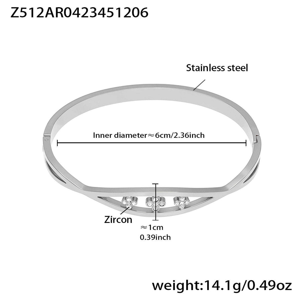 B廠-不鏽鋼單排鑽鋯石卡扣手鐲組合歐美時尚潮酷手飾品鍍18k金不掉色「Z512-15」25.12-2