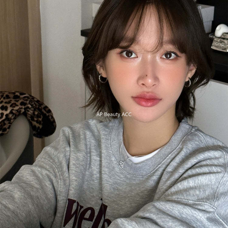 C廠-925銀針素圈直針耳環女秋冬時尚韓版高級感耳扣輕奢氣質百搭耳飾「EH-4169」25.12-1