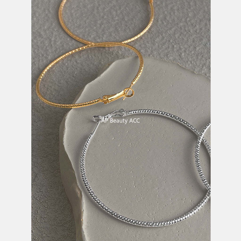 A廠-時尚個性冷淡風大耳圈圓圈銀針高級感通勤百搭工廠耳飾「7165-7172」25.11-4