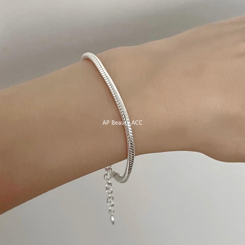 F廠-韓國韓版925純銀個性重工粗蛇骨手鍊銀飾簡約手環首飾「A324」25.11-2