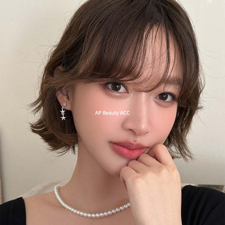 C廠-日韓極簡冷淡風星星流蘇耳釘女潮流復古高級感銀針耳環輕奢耳飾「EH-4335」25.11-4