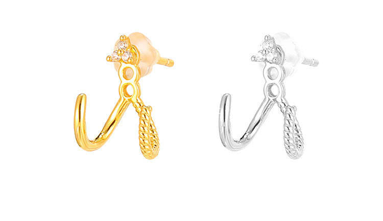 C廠-簡約日常幾何三角鋯石耳釘女韓版氣質冷淡風銀針耳環精緻高級耳飾「EH-4289」25.12-1