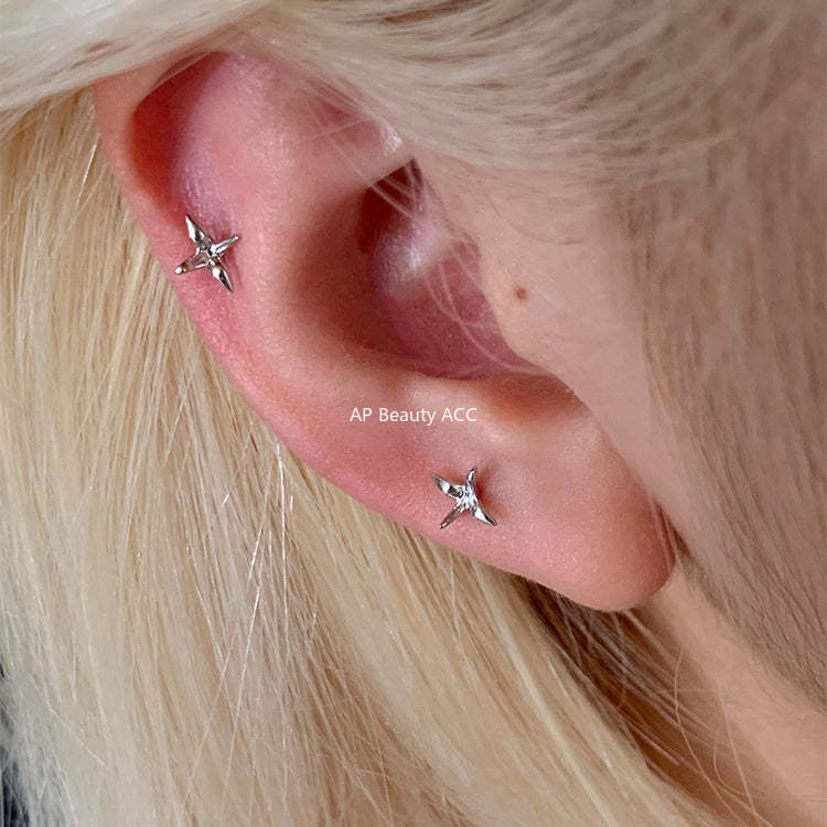 C廠-925純銀千紙鶴耳釘秋冬高級感小眾時尚耳環精緻百搭極簡日常耳飾「EH-4327」25.12-1