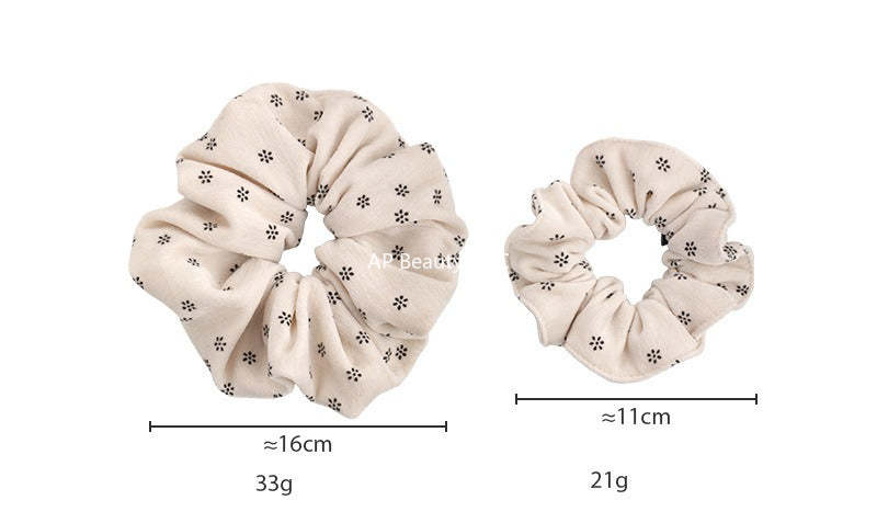 E廠-森系小碎花燈芯絨大腸髮圈高級感印花髮繩復古氣質馬尾皮筋頭繩女「27806」25.12-3