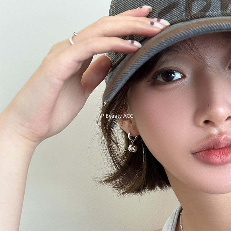 C廠-星球耳扣女小眾復古設計簡約銀針耳環時尚氣質極簡耳飾「EH-4124」25.12-2