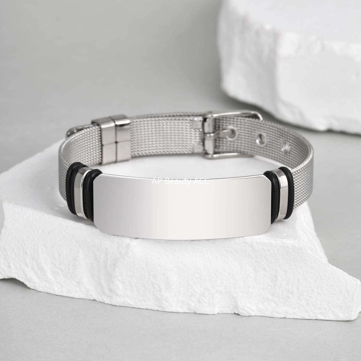 G廠-跨境歐美男士不鏽鋼彎牌網狀錶帶手鍊鋼色「BR-2794」25.12-2