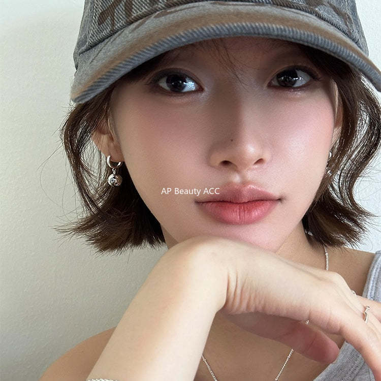 C廠-星球耳扣女小眾復古設計簡約銀針耳環時尚氣質極簡耳飾「EH-4124」25.12-2