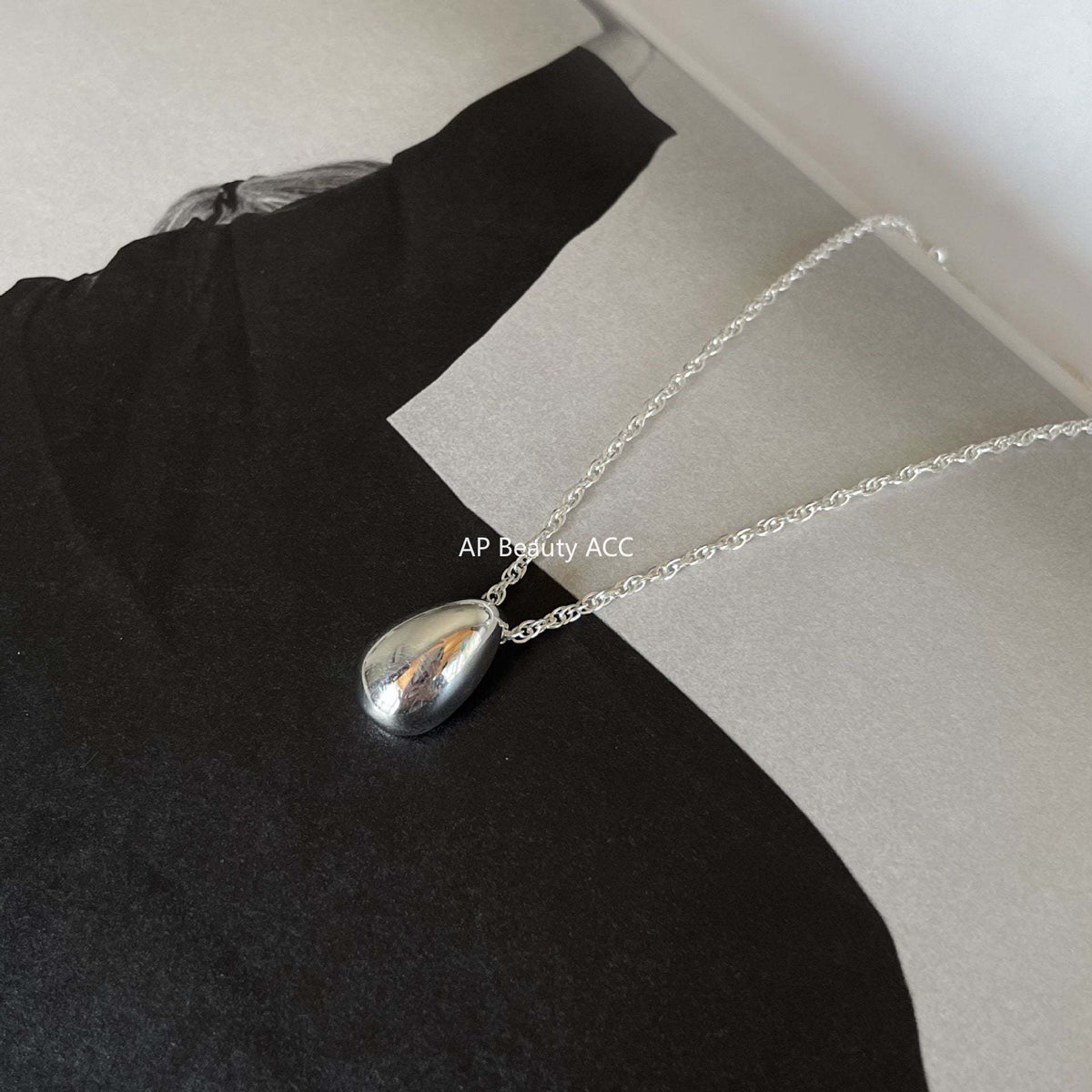 F廠-韓國韓版925純銀水滴項鍊簡約網紅小紅書氣質冷淡風項鍊「B1170」25.12-3