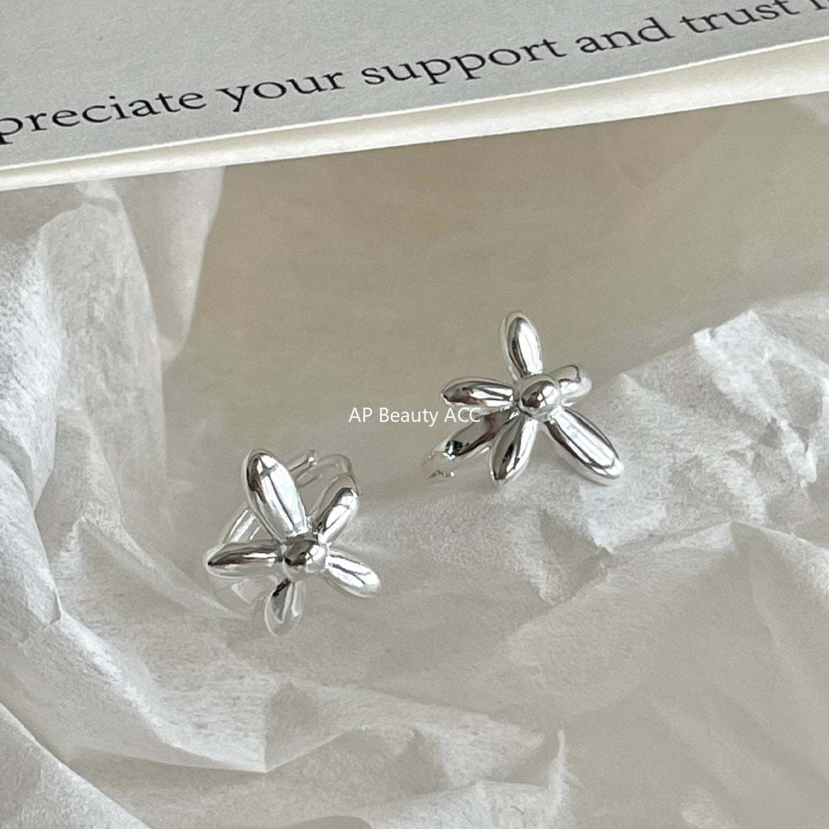 F廠-韓國韓版925純銀花朵耳扣耳環簡約氣質百搭ins風耳飾「C1413」25.11-3